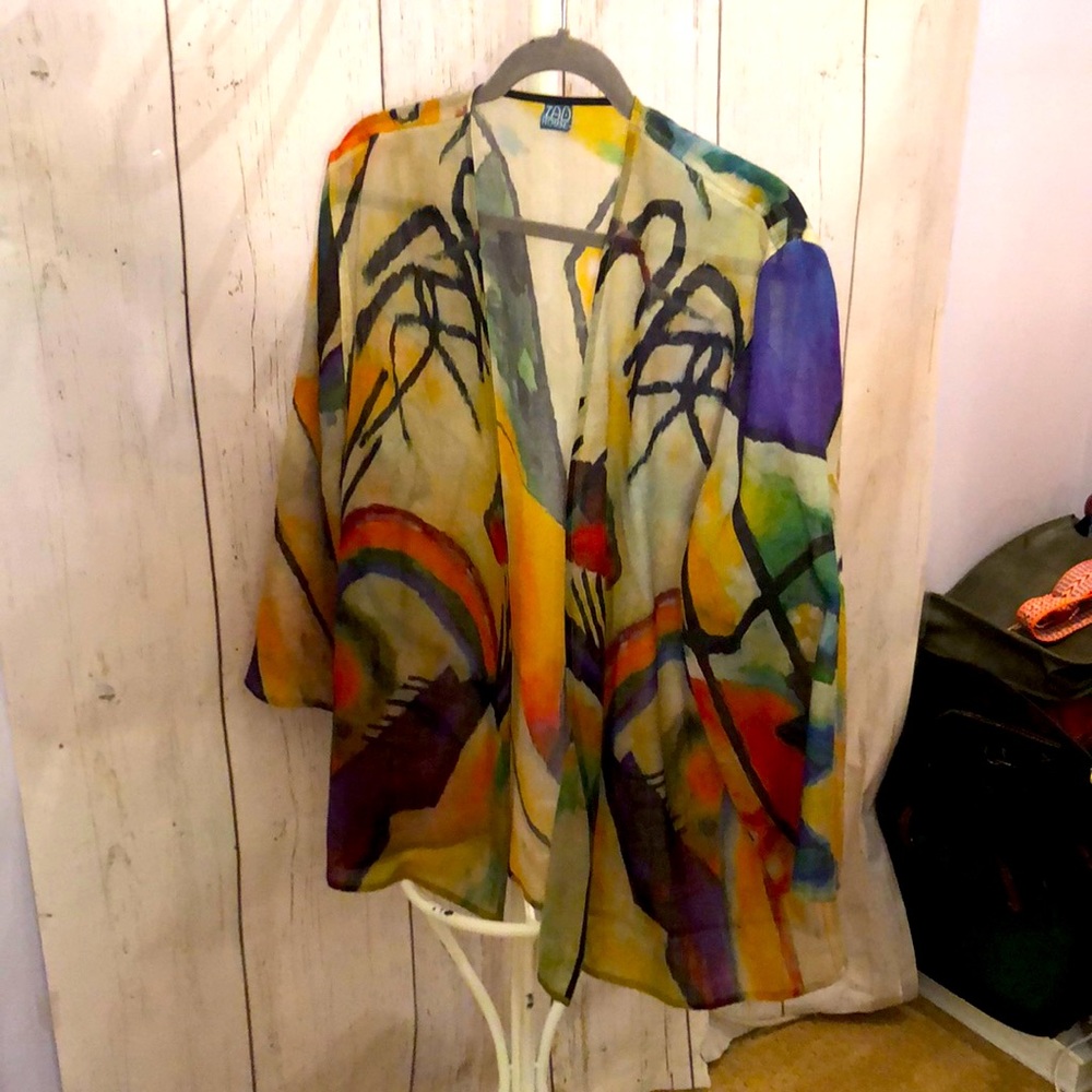 Linen cardigan.